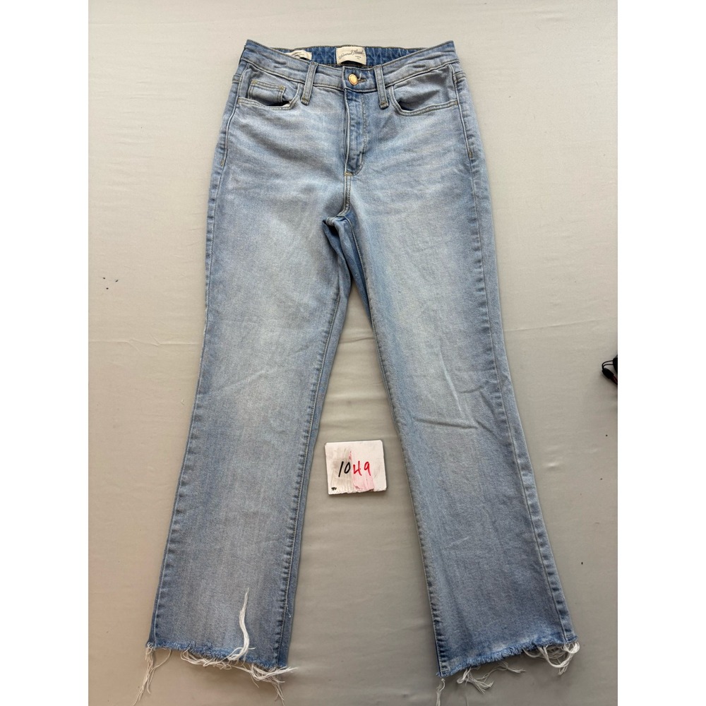 Universal Thread Womens Ankle Bootcut Jeans Light Wash Raw Hem Size 6/28R